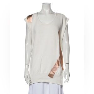 Alexander Wang ivory rose gold sweater vest M likely cotton blend